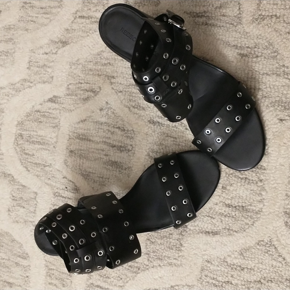 Rebecca Minkoff Black Leather Sandals - Picture 4 of 12